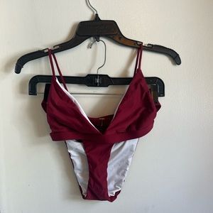 Venus, M, Maroon, swimsuit set, Never Worn, Spaghetti straps, High cut bottoms